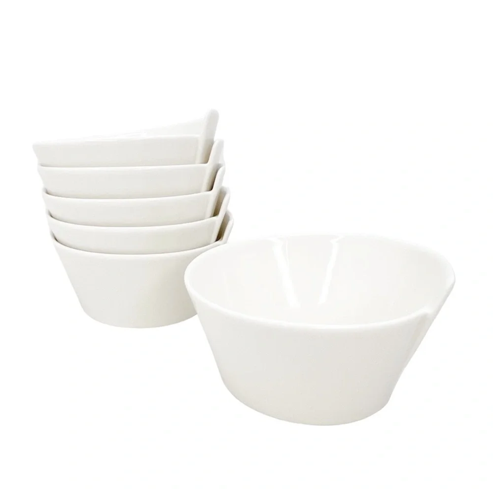 Villeroy & Boch NewWave Small Round Rice Bowls White Porcelain Set of 6 New NWT
